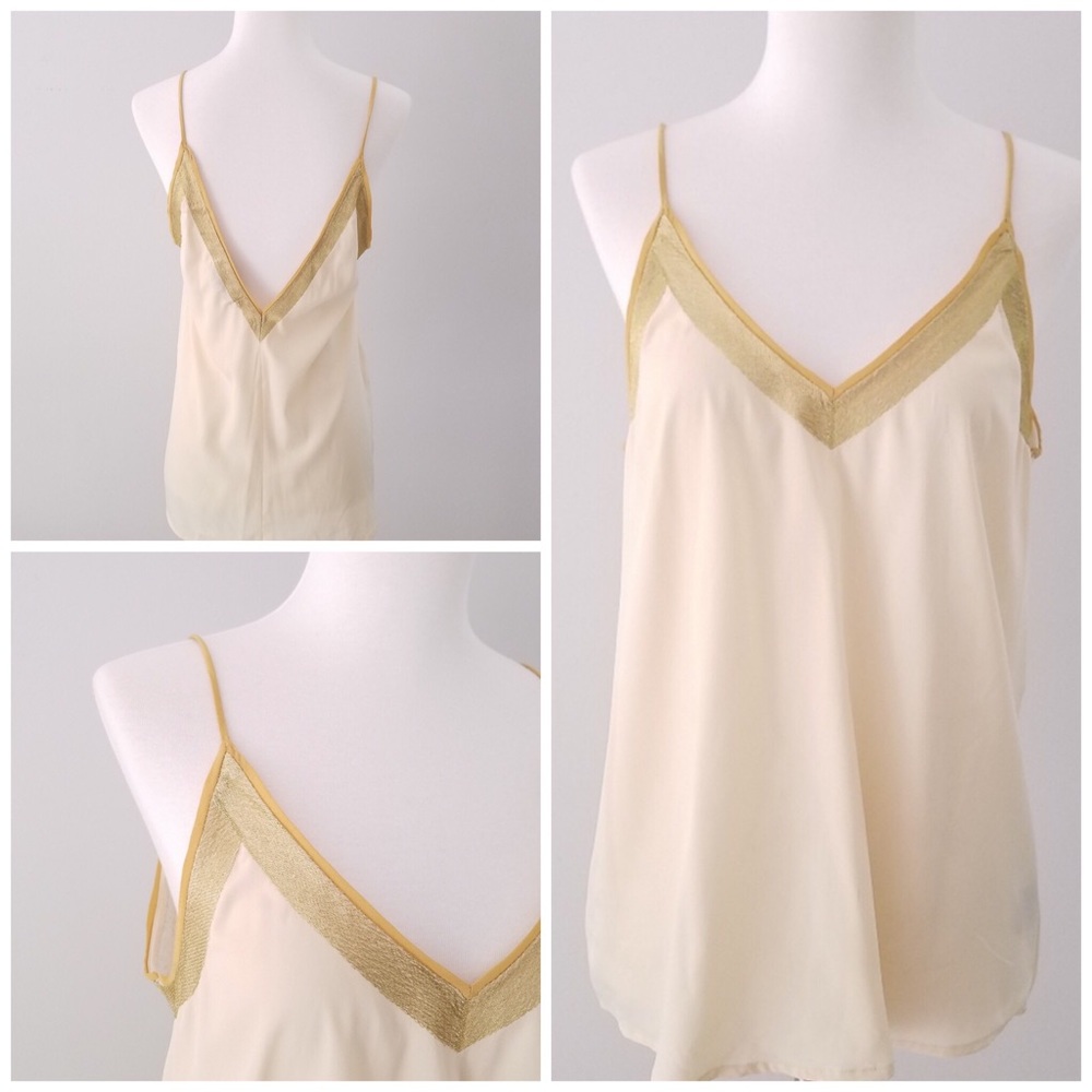 Anthropologie ecote Gold tank blouse medium - Picture 1 of 8